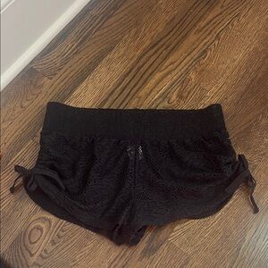 Xhilaration Black Crochet Lace swim coverup Shorts with Drawstring Hem